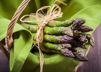 Image showing Fresh green asparagus