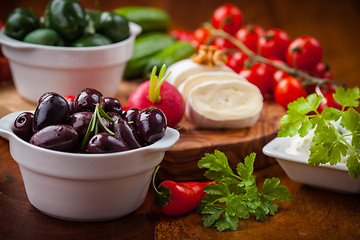 Image showing Raw snack with antipasti