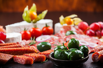 Image showing Antipasto dinner platter 