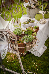Image showing Garden decoration shabby chic style
