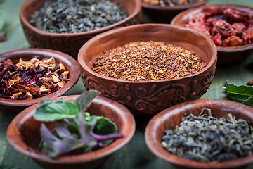 Image showing Assortment of dry tea