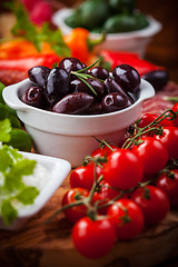 Image showing Raw snack with antipasti