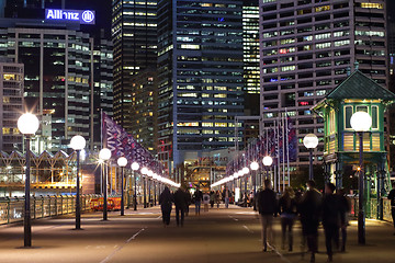 Image showing Prymont Bridge Darling Harbour views to Sydney CBD