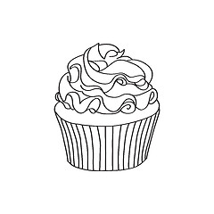 Image showing doodle cupcake