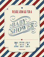 Image showing baby shower invitation in retro style