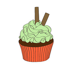 Image showing doodle cupcake