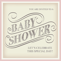 Image showing baby shower invitation in retro style