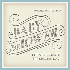 Image showing baby shower invitation in retro style