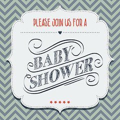 Image showing baby shower invitation in retro style