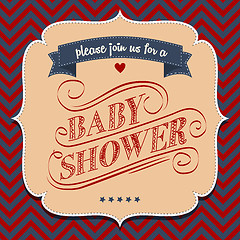 Image showing baby shower invitation in retro style