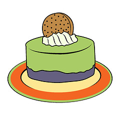 Image showing doodle cupcake on plate