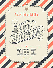 Image showing baby shower invitation in retro style