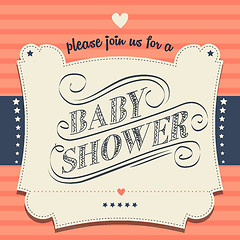 Image showing baby shower invitation in retro style