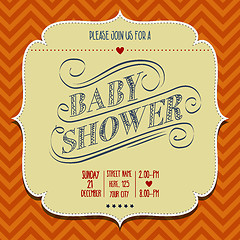 Image showing baby shower invitation in retro style