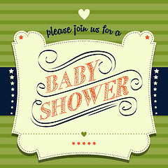 Image showing baby shower invitation in retro style