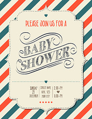 Image showing baby shower invitation in retro style