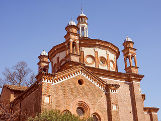 Image showing Retro look Sant Eustorgio church Milan