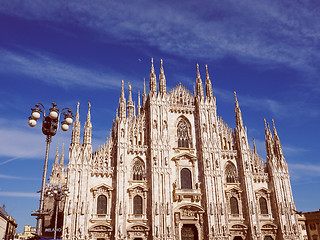 Image showing Retro look Milan Cathedral