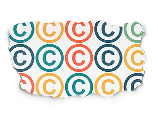 Image showing Law concept: Copyright icons on Torn Paper background