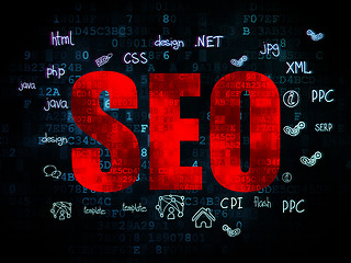 Image showing Web development concept: SEO on Digital background