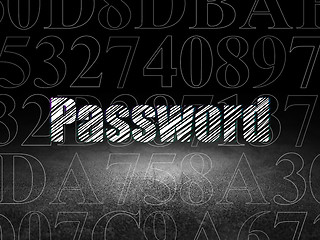Image showing Safety concept: Password in grunge dark room