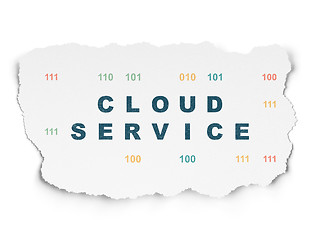 Image showing Cloud networking concept: Cloud Service on Torn Paper background