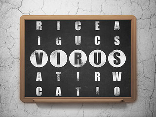 Image showing Protection concept: word Virus in solving Crossword Puzzle