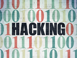 Image showing Safety concept: Hacking on Digital Paper background
