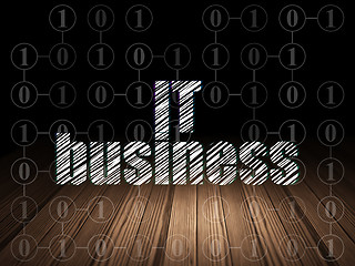 Image showing Finance concept: IT Business in grunge dark room