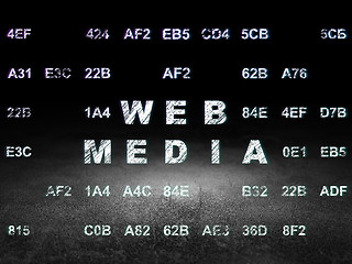 Image showing Web development concept: Web Media in grunge dark room