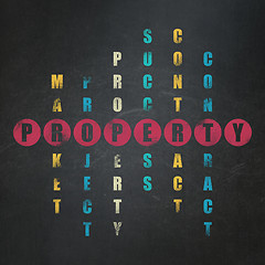 Image showing Finance concept: word Property in solving Crossword Puzzle