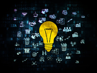 Image showing Business concept: Light Bulb on Digital background