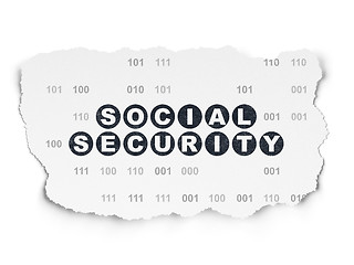 Image showing Protection concept: Social Security on Torn Paper background