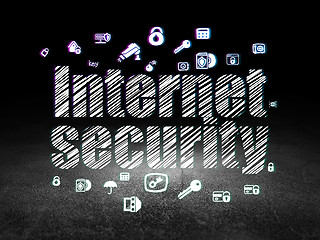 Image showing Safety concept: Internet Security in grunge dark room