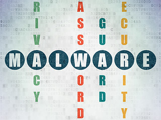 Image showing Privacy concept: word Malware in solving Crossword Puzzle