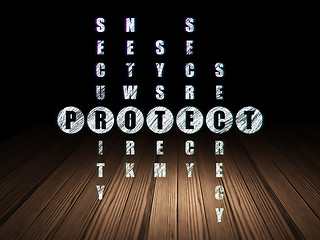 Image showing Security concept: word Protect in solving Crossword Puzzle