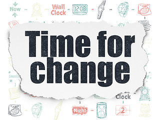 Image showing Time concept: Time for Change on Torn Paper background