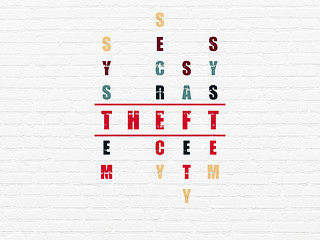 Image showing Safety concept: word Theft in solving Crossword Puzzle