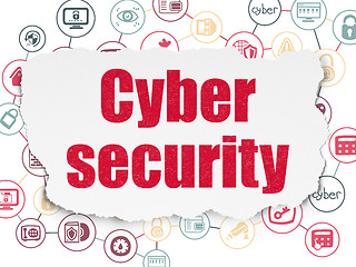 Image showing Protection concept: Cyber Security on Torn Paper background