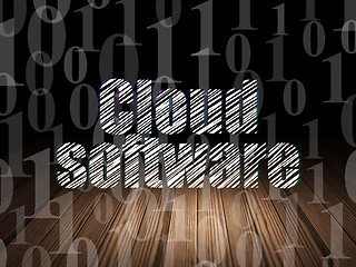 Image showing Cloud computing concept: Cloud Software in grunge dark room