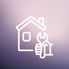 Image showing House repair thin line icon