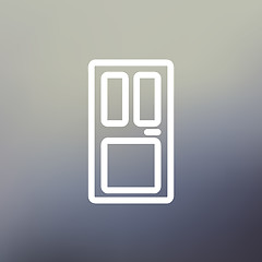 Image showing Front door thin line icon