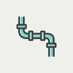 Image showing Water pipeline thin line icon 