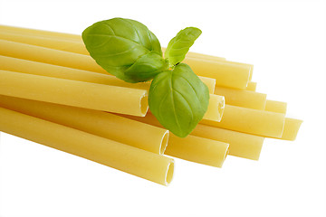 Image showing Noodles with basil