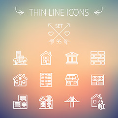 Image showing Construction thin line icon set