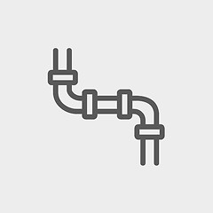 Image showing Water pipeline thin line icon 