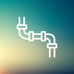 Image showing Water pipeline thin line icon 