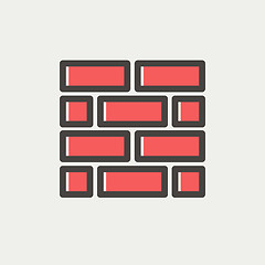 Image showing Bricks thin line icon