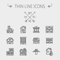 Image showing Construction thin line icon set