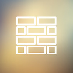 Image showing Bricks thin line icon